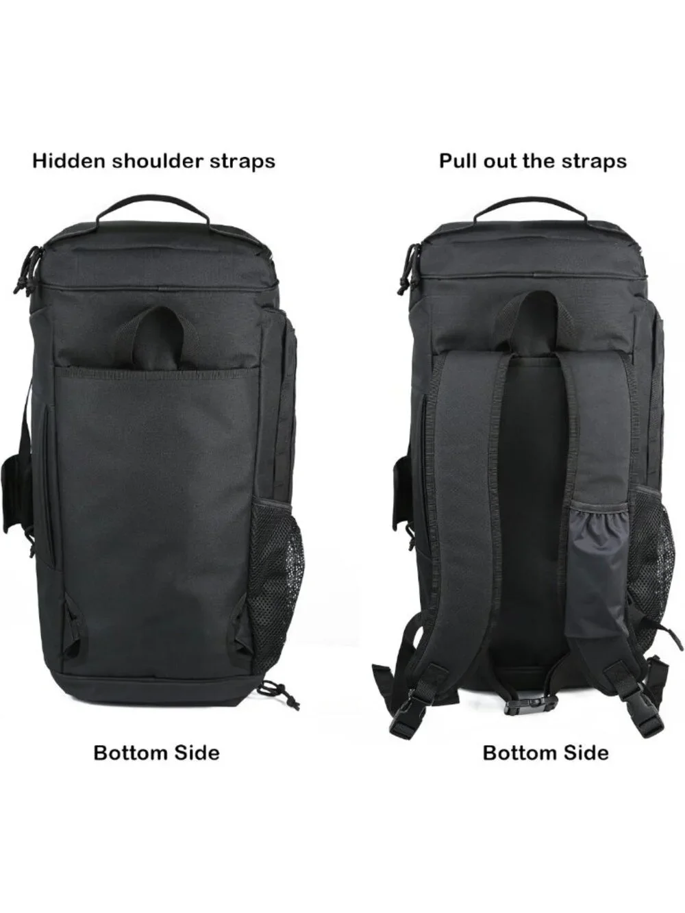 Heavy Duty Military Duffle Gym Bag, 60L Weekender Backpack with Shoe Compartment